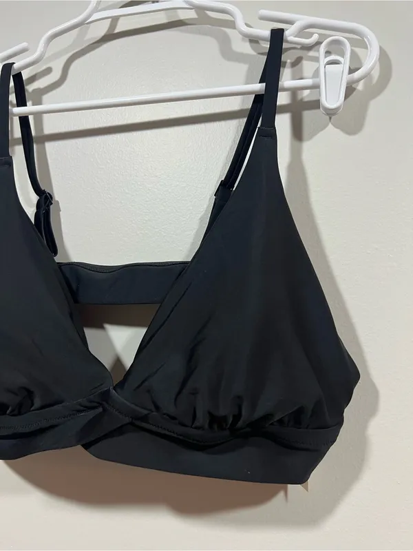 Aerie Black Triangle Bikini Top New XXL - Image 2