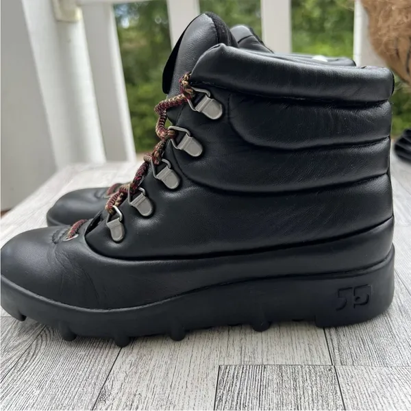 NEW Joe's Jeans Avery Hiking Boots Leather Lace-Up Black Women’s Size 6M Black - Image 3