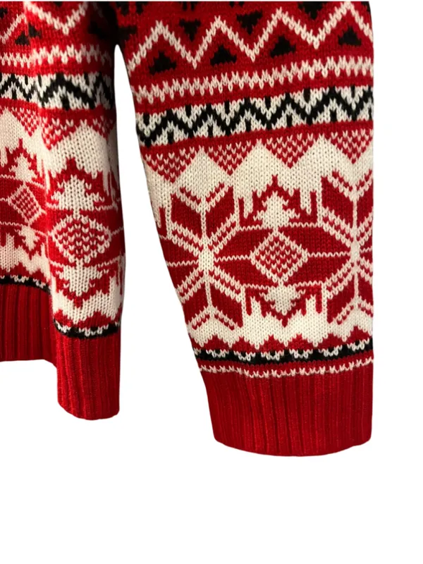 Ugly Christmas Sweater Women's Size XL Red Reindeer Knit Holiday Fair Isle Soft - Image 5