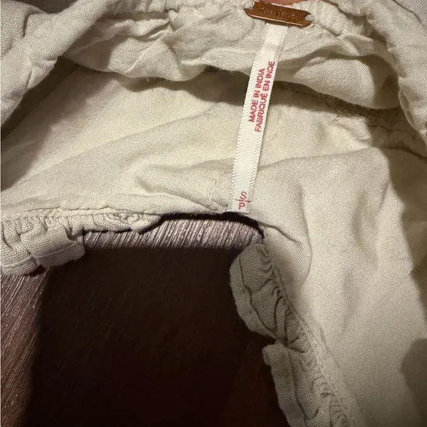 Free People Tan linen Babydoll Dress spring resort casual classic $98 coastal - Image 6