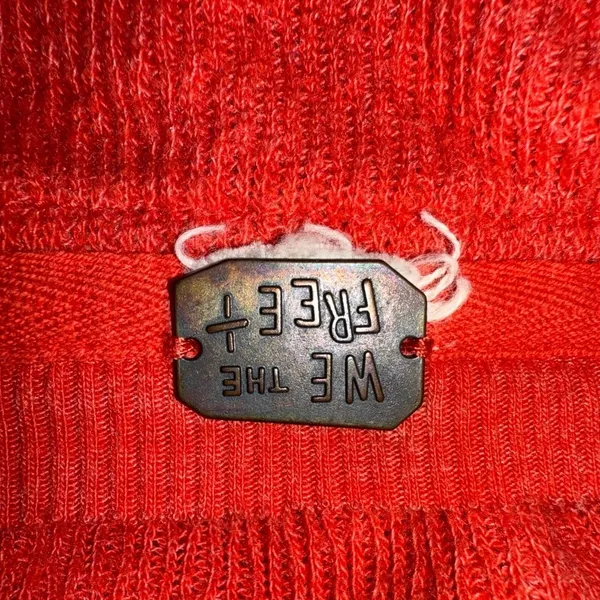 FREE‎ PEOPLE WE THE FREE Rainbow Thermal Waffle Knit Embroidered Henley Top M - Image 8