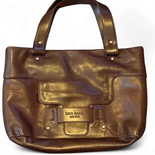 Kate Spade Savona Malea Tote Dark Brown Leather Shoulder Bag Floral Lining - Image 7