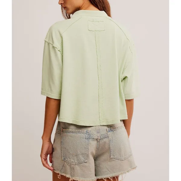 Free People Light Green Short Sleeve Tee - Image 4