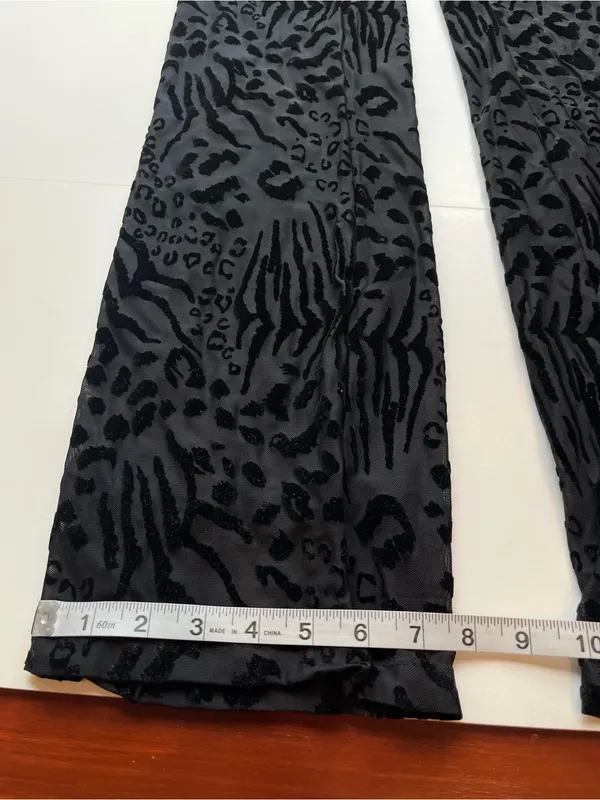 Outcast Jana Pants Black Animal Print Stretch‎ Womens Size Small Low Rise NEW - Image 13
