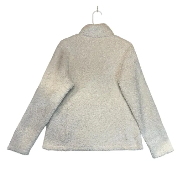 Patagonia Women's Fuzzy Fleece Pullover Sweatshirt White Gray‎ Size L - Image 5