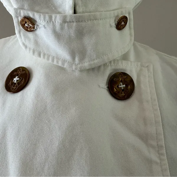 Ralph Lauren white nautical Provence fashion military jacket cotton preppy small - Image 4