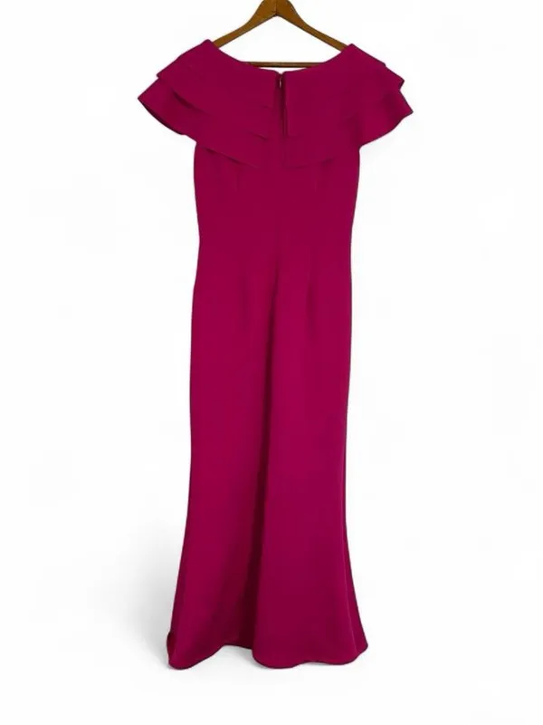 Jessica Howard Womens 6 Formal Hot Pink Floor Length Prom Homecoming Dance Dress - Image 4