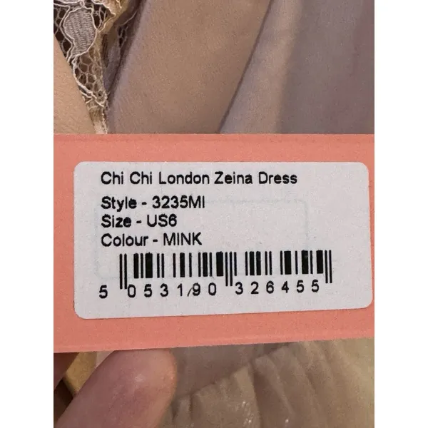 CHI CHI ZEINA POWDER MIDI DRESS Mink Size US 6 Cocktail Tulle Lace‎ Party Dress - Image 8