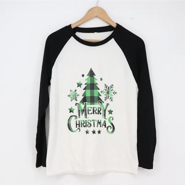 Unbranded T-Shirt Womens S Raglan Merry Christmas White Black Graphic Good - Image 2
