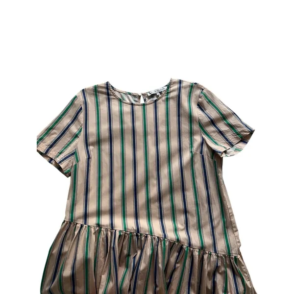 English Factory cotton Striped Asymmetric Midi Dress Sz Medium coastal preppy - Image 5