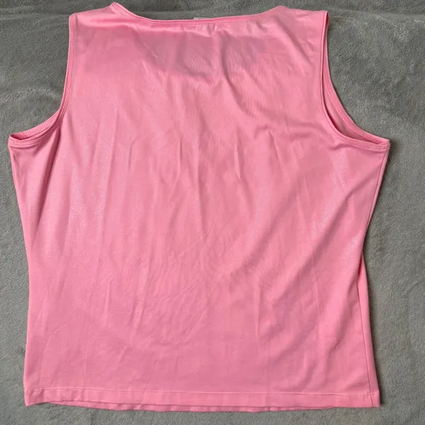 Womens Pink Shimmery Tank‎ Top Cami Blouse Size M Sparkly Layering Stretch Shell - Image 3