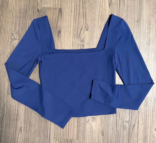 Aritzia Contour Square Neck Long Sleeve Top - Blue - Image 3