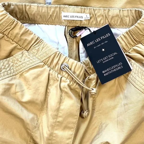 Avec Les Filles Tan Drawcord Cargo Jogger Pants Small NWT - Image 14