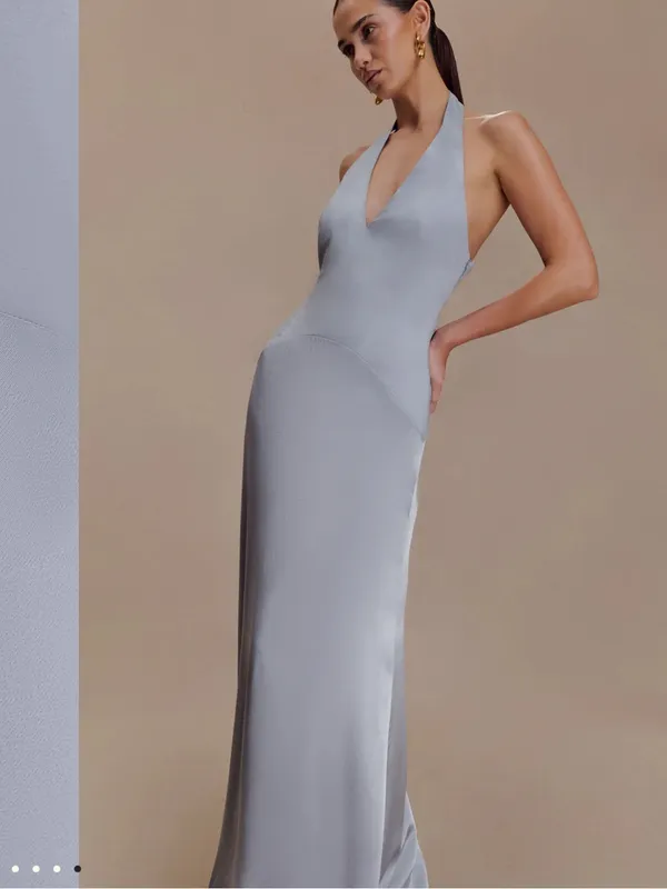 Meshki Maura Taffeta And Satin Maxi Dress - Cornflower Blue, M - Image 4