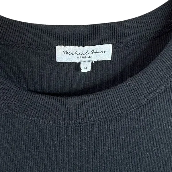 Michael Stars Black Wren Midi Dress with Slit Ribbed Knit Size Medium - Image 5