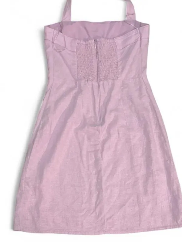 Abercrombie & Fitch Light Pink Mini Linen Dress - Image 2