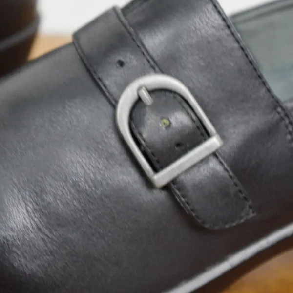 Dansko Tamara Black Leather Buckle Front Clogs Size 40 - Image 7