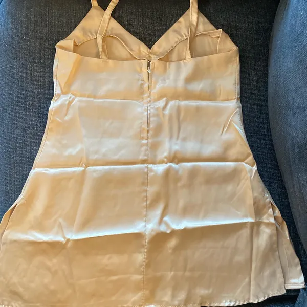 Cream satin slip lingerie dance costume dress - Image 4