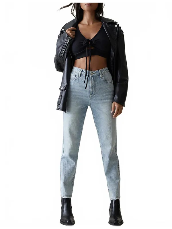 PacSun Straight Leg Jeans Stretch Curve Light Indigo NWT Size 23 - Image 5