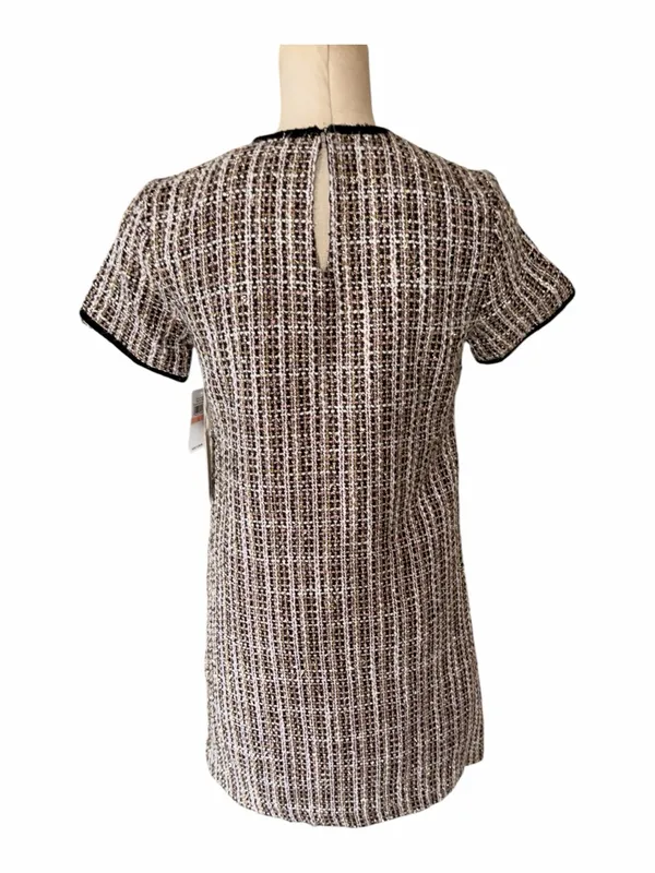 NWT $159 CECE Tweed Shift Dress Time To Shine Rich Black Wool Blend Oversize - Image 7
