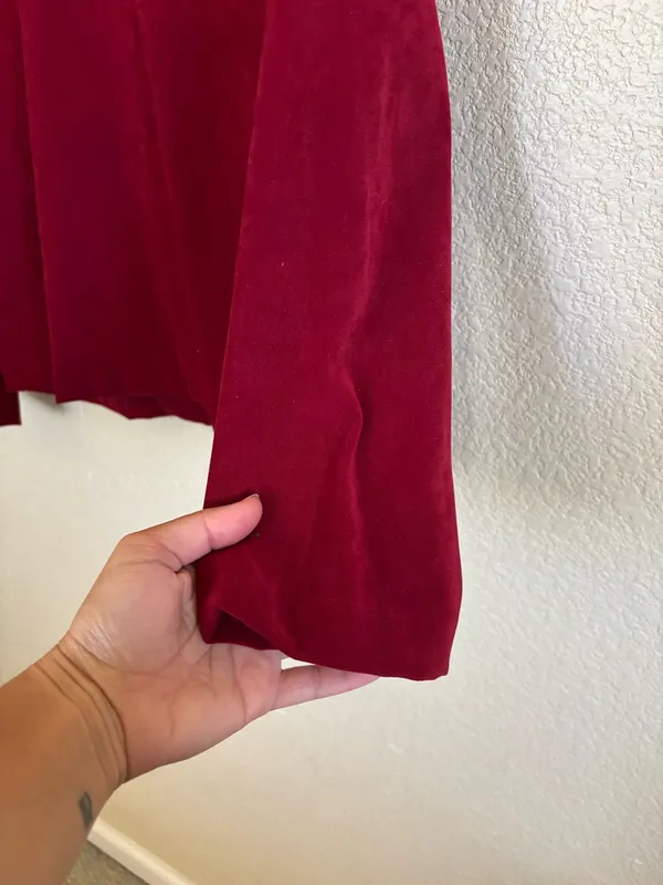 Vintage Red Velvet Coat - Image 4
