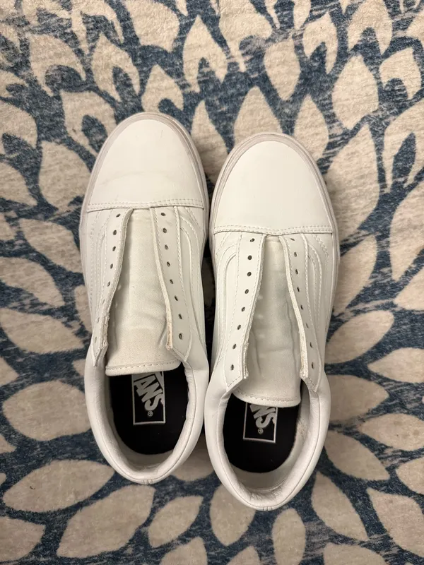 White Old School Vans - Image 3