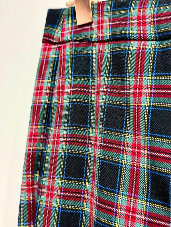 J.Crew Hayden Black Stewart Tartan Wool Kick Flare Pants 6 Tall - Image 3