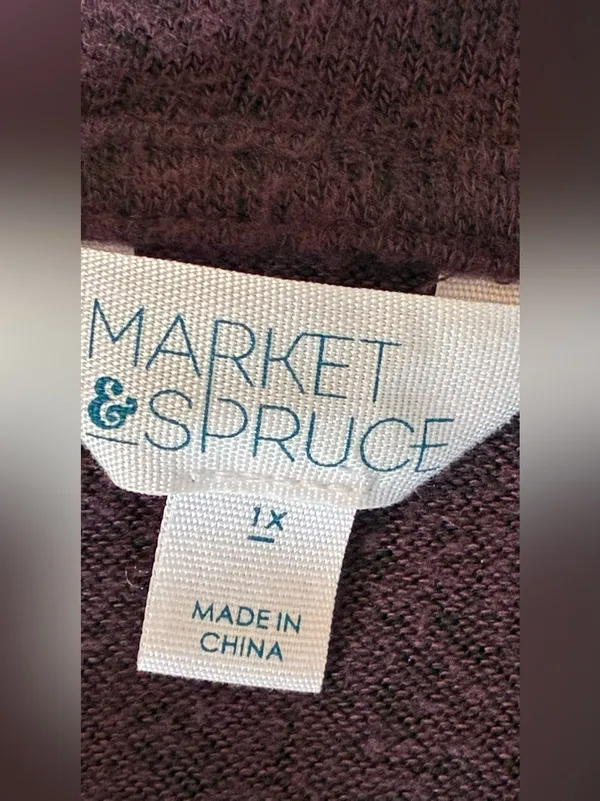 Market & Spruce 3/4 inch Sleeve Top in Plum Size 1X - Image 2