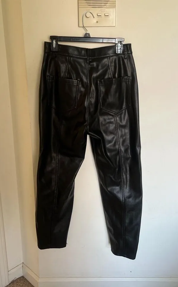 New Zara black faux leather pants - Image 2