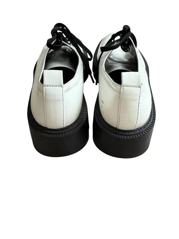 ZARA White Laceup Platform Oxfords Size 38 / 7.5 - Image 4