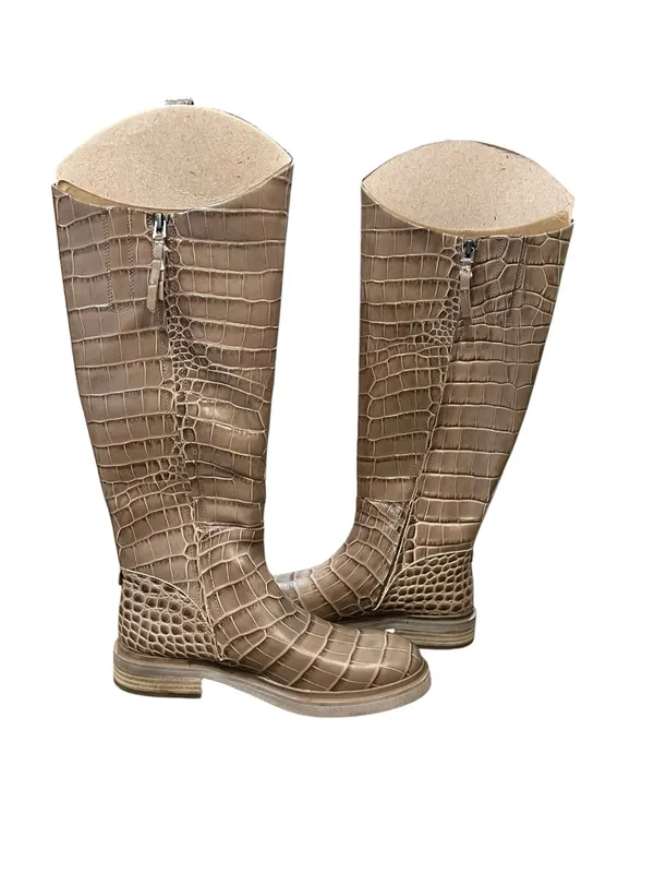 Sam Edelman Fable Cedarwood Croc Leather Tall Riding Boots Size 8 New in Box - Image 11