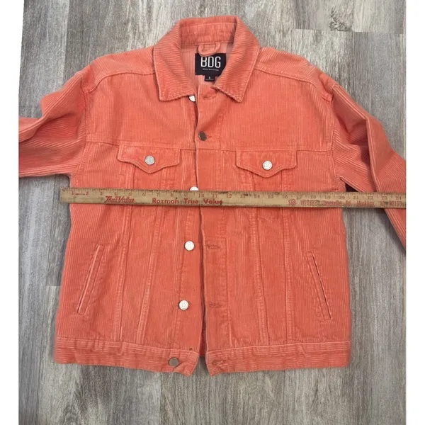 BDG Urban Outfitters Coral Corduroy Trucker Jacket Womens‎ Size Small Oversized - Image 4