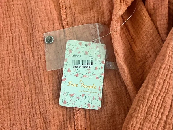 NWT Free People We The Free Button-Front Gauze Shirt/Jacket in Rust Bohemian - Image 7