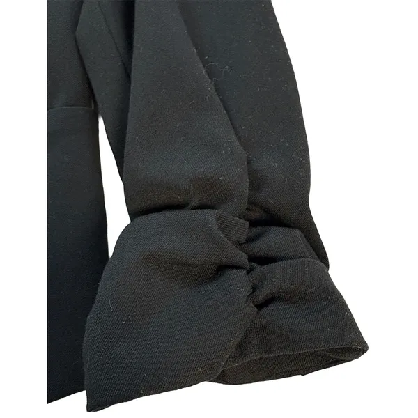 Express Ruched Sleeve Blazer – Black Tailored Office Siren Jacket - Image 3