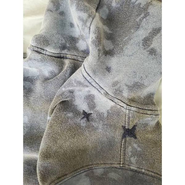 Hollister Hoodie Women Size Small Blue Tie-Dye Long Sleeve Pullover Logo FLAW - Image 11