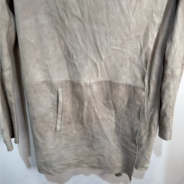GERARD DAREL GOAT Suede Jacket‎ Longline Coat 38 - Image 4