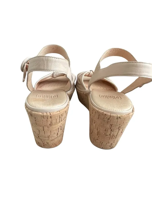 ONO Caul Beige Knot Front Cork Wedge Leather Sandals Women’s Size 8 - Image 4