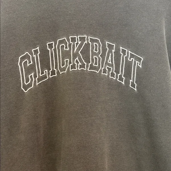 David Dobrik Fanjoy Clickbait Gray Crewneck Sweatshirt‎ size Large - Image 3