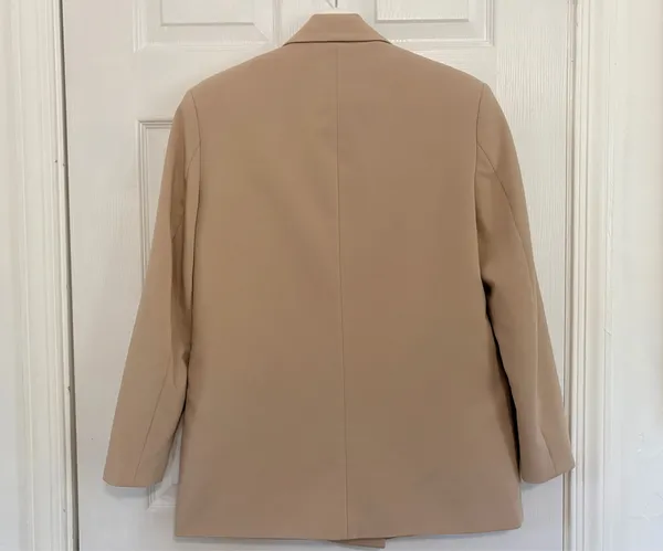 ZARA Beige Double Breasted Blazer XS Tailored Quiet Luxury Minimalist Chic City - Image 4