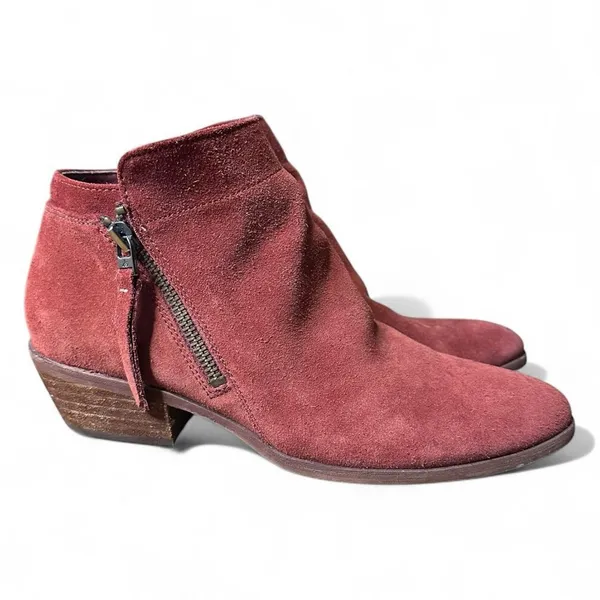 Sam Edelman Packer Women Size 8 Burgundy Suede Ankle Boots Western Booties - Image 7
