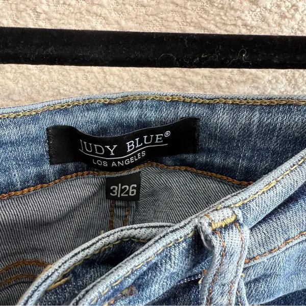 Judy‎ Blue Women’s Blue High Waist Boyfriend Jeans Stretch Size 3 / 26 - Image 2