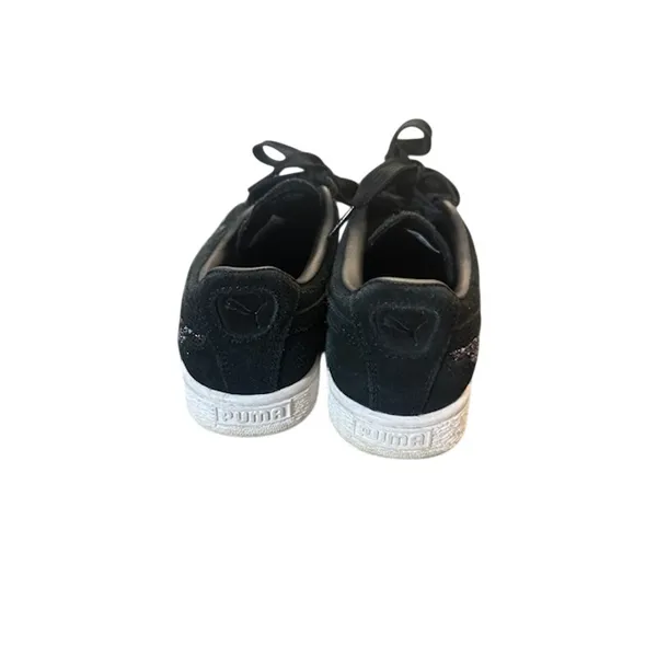 Puma Black Swarovski Crystal Suede Low Top Sneakers Women Sz 6 - Image 3