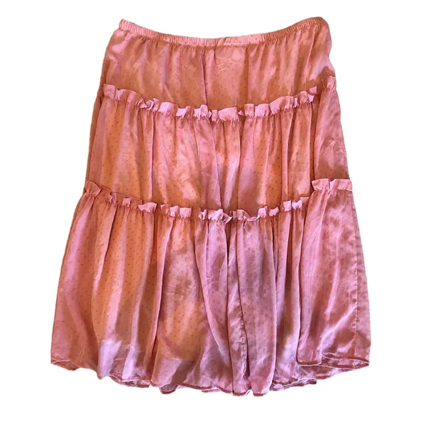 Simonton Says by George Simonton pink dot tiered skirt fully lined size 1X - Image 2