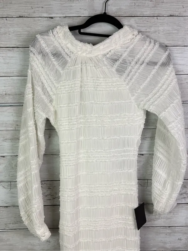 Lulus Exemplary Romance White Textured Backless Trumpet Hem Maxi Dress Size XS - Image 4