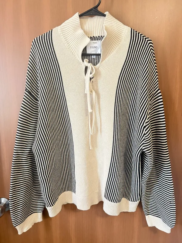Found Striped Knit Collar Sweater| Free people Sz: S - Image 5