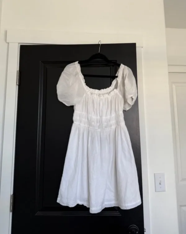 BP. Shirred Puff Sleeve Prairie Dress in White at Nordstrom - Image 7