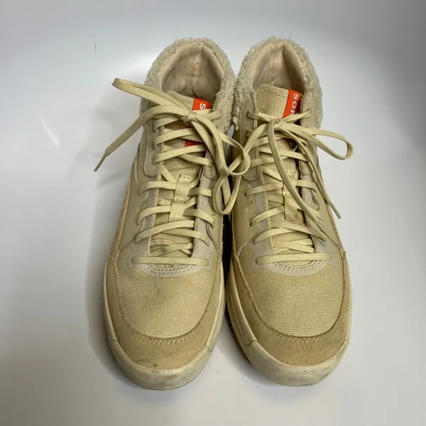 Sorel ONA 503 mid cozy sneaker boots tan neutral‎ lace up women's size 8 trendy - Image 3