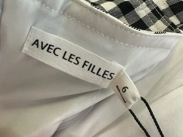 NWT Avec Les Filles Gingham Check Fit and Flare Sweetheart Dress - Image 8