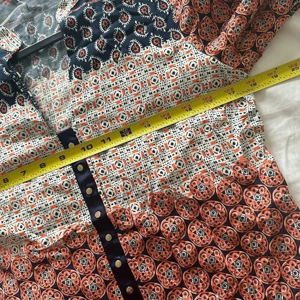 Zara Basic Moroccan Printed Blue/ orange pattern Tunic Dress Size Small - Image 7