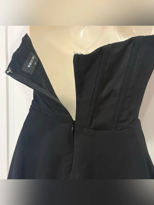 White Fox Boutique Push The Feeling Mini Dress XS Black Strapless Party Sexy - Image 8